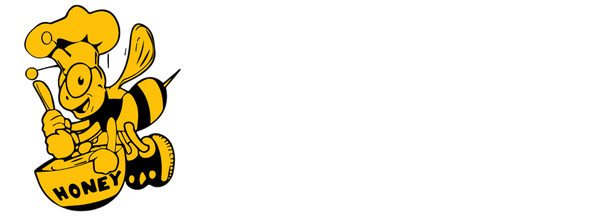 busy-bee-honey-logo-with-cartoon-bee-in-chef-hat-stirring-honey-bowl